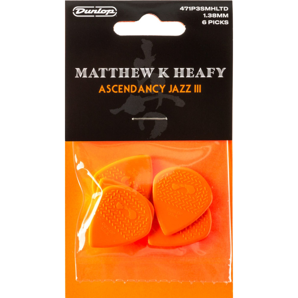 Bolsa 6 Púas Dunlop 471P3SMHLTD Matt Heafy Ascendancy Jazz III Pickers