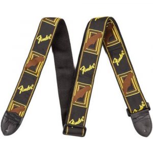 Correa Fender 099-0681-000 Monogrammed Negra/Amarilla/Marrón 2"