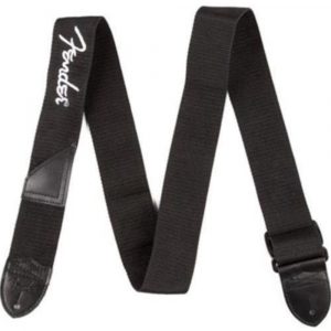 Correa Fender 099-0662-080 Poly Negra Logo Blanco 2"