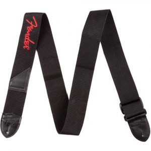 Correa Fender 099-0662-015 Poly Negra Logo Rojo 2"