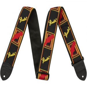 Correa Fender 099-0681-500 Monogrammed Negra/Amarilla/Roja 2"