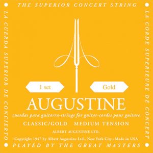 Juego Cuerdas Guitarra Clásica Augustine Oro