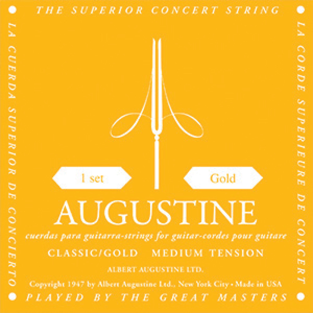 Juego Cuerdas Guitarra Clásica Augustine Oro
