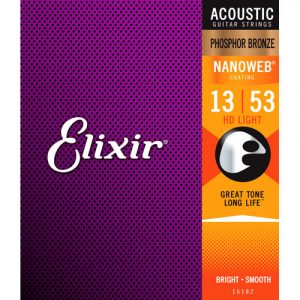 Juego Cuerdas Guitarra Acústica Elixir Ph Nanoweb HD 16182 (13-53)