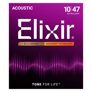 Juego Cuerdas Guitarra Acústica Elixir Nanoweb 11002 (10-47)