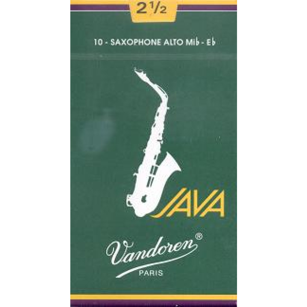 Caja 10 Cañas Saxo Alto Vandoren Java 2½ caja verde