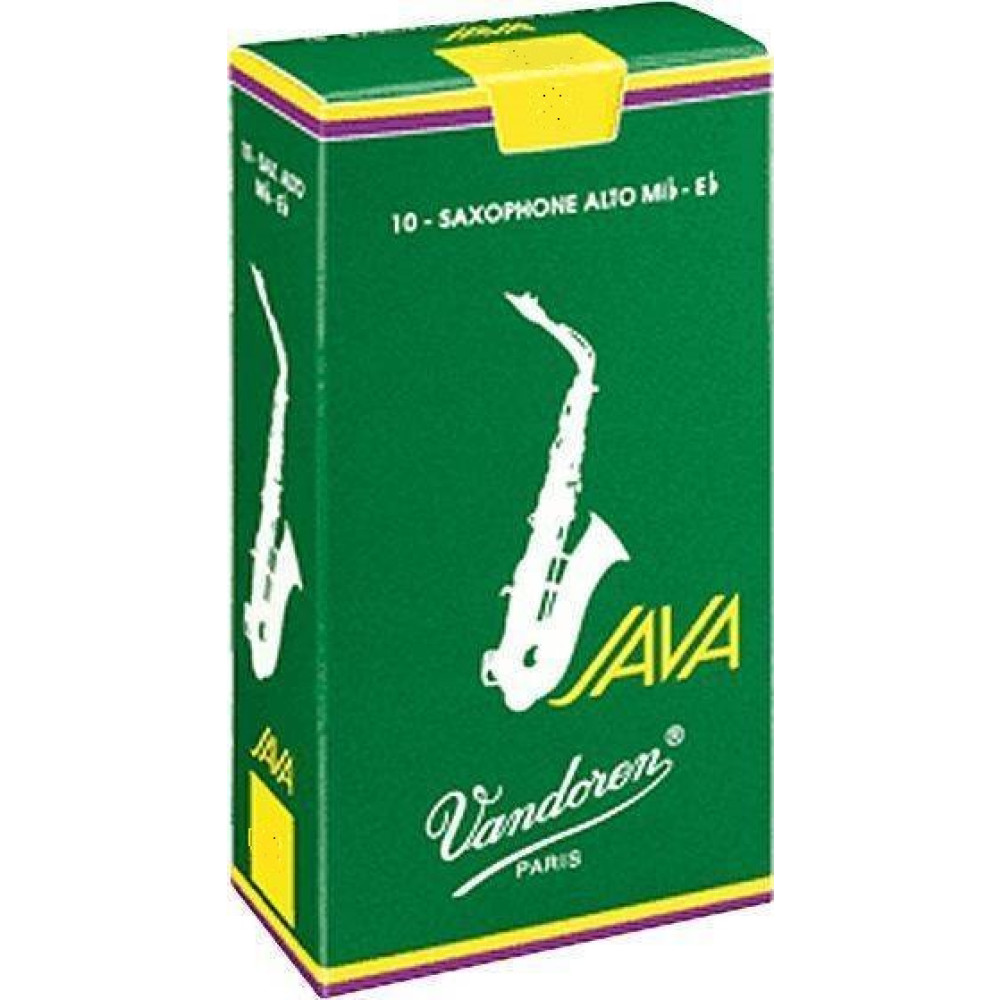 Caja 10 Cañas Saxo Alto Vandoren Java 3½ caja verde