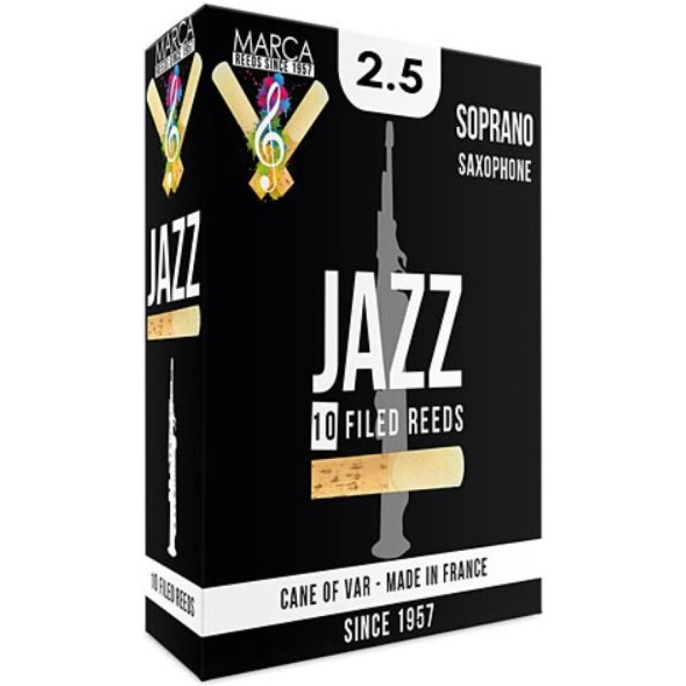 Caja 10 Cañas Saxo Soprano Marca Jazz Filed 2½