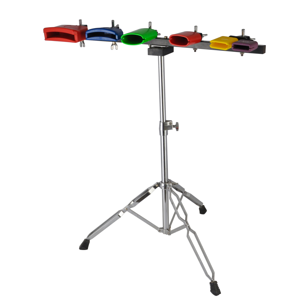 Juego 6 temple block con soporte TCM TCCB-15CS de 4" a 9"