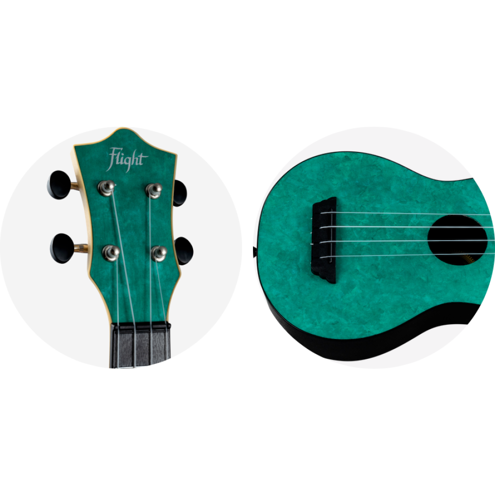 Ukelele Soprano Flight TUS-65 Travel Emerald - Imagen 3