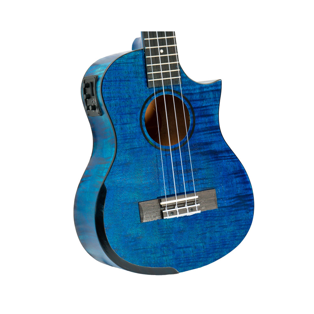 Ukelele Tenor Bones SP640TE-BL Okume Azul Electrificado Cutaway - Imagen 3