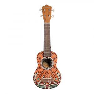 Ukelele Soprano Bamboo B1E-OM Orange Mandala