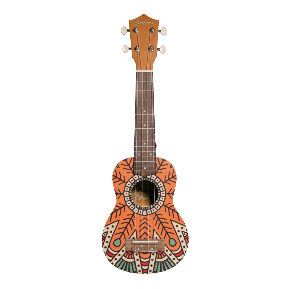 Ukelele Soprano Bamboo B1E-OM Orange Mandala