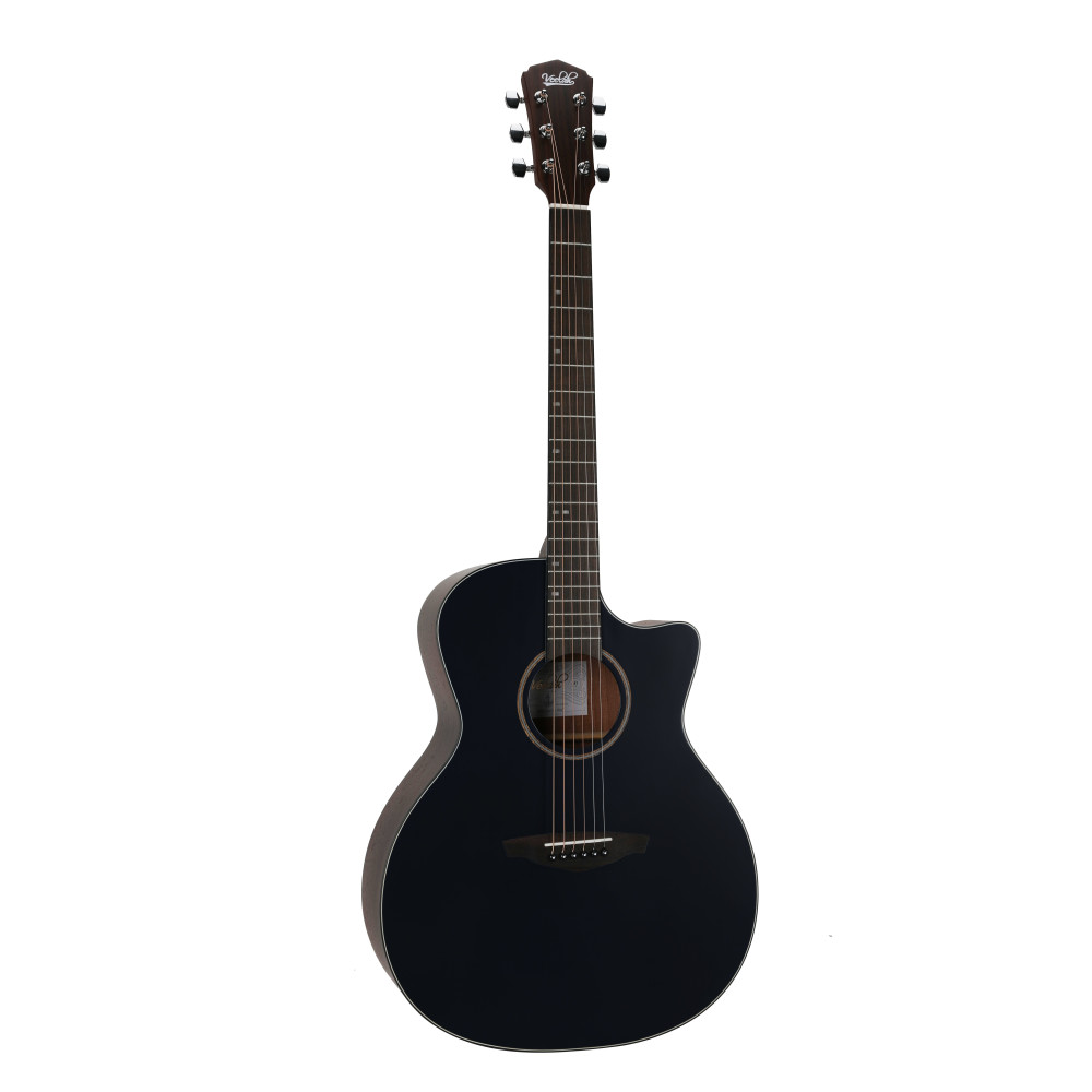 Guitarra Acústica Veelah VGACSM-E BLK Negra Electrificada Cutaway - Imagen 2