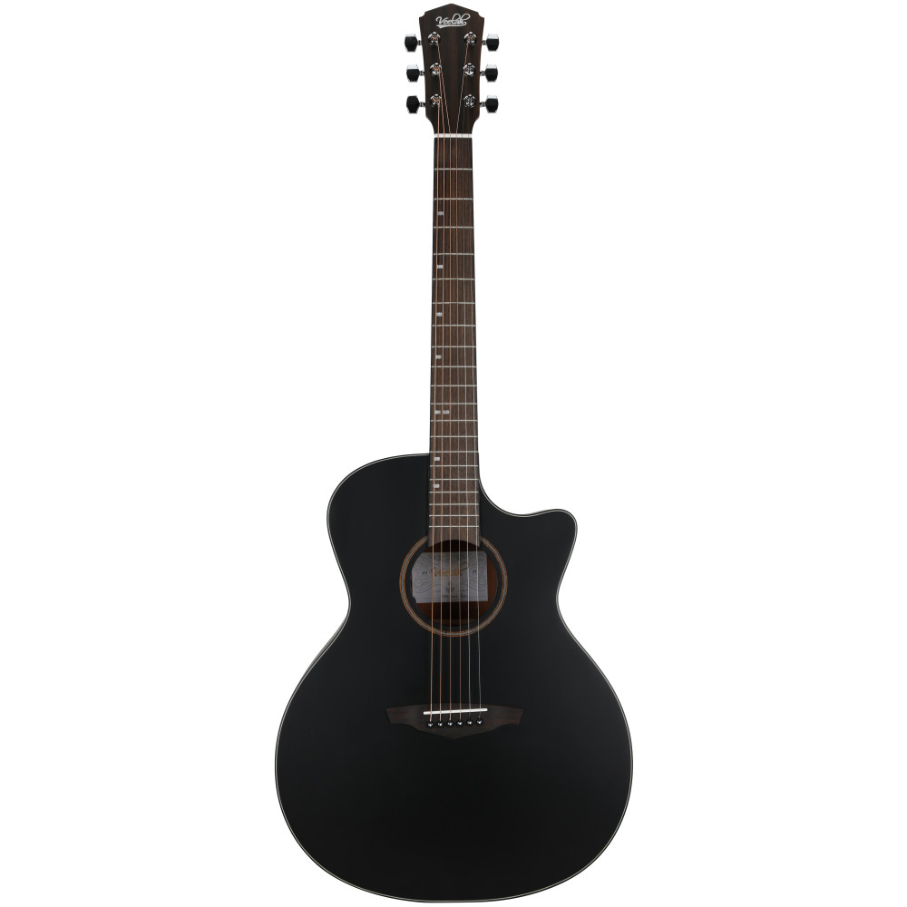 Guitarra Acústica Veelah VGACSM-E BLK Negra Electrificada Cutaway