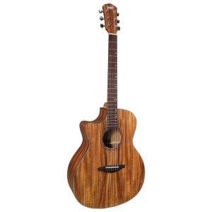 Guitarra Acústica Veelah VGACE-Koa Cutaway Electrificada para zurdos