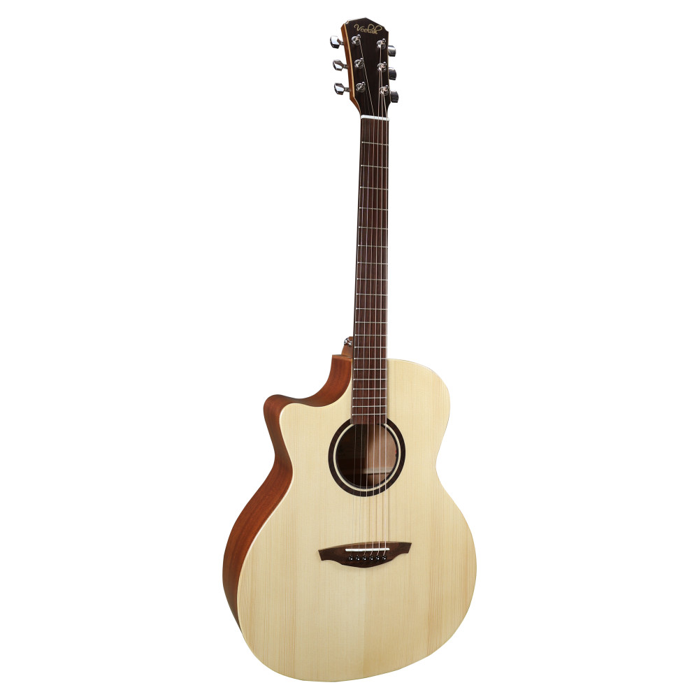 Guitarra Acústica Veelah V1-GACE Cutaway Electrificada para zurdos