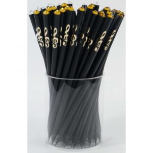 Lápiz Clave De Sol Dorada En Relieve Agifty B-1112