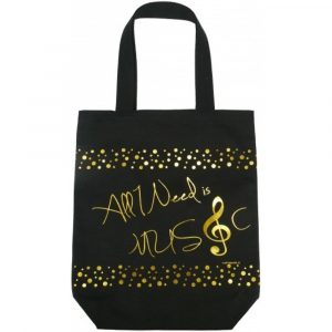Bolsa Tote Bag Agifty B-3044 Negra y Dorada