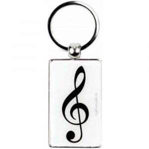 Llavero Clave De Sol Agifty K-1039 Blanco