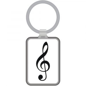 Llavero Clave De Sol Agifty K-1051 Blanco