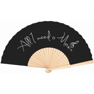 Abanico "All I Need Is Music" Agifty F-2008 Negro