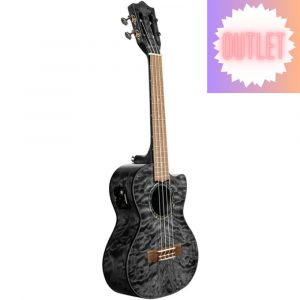 Ukelele Tenor Lanikai QM-BKCET Quilted Maple Electrificado Black