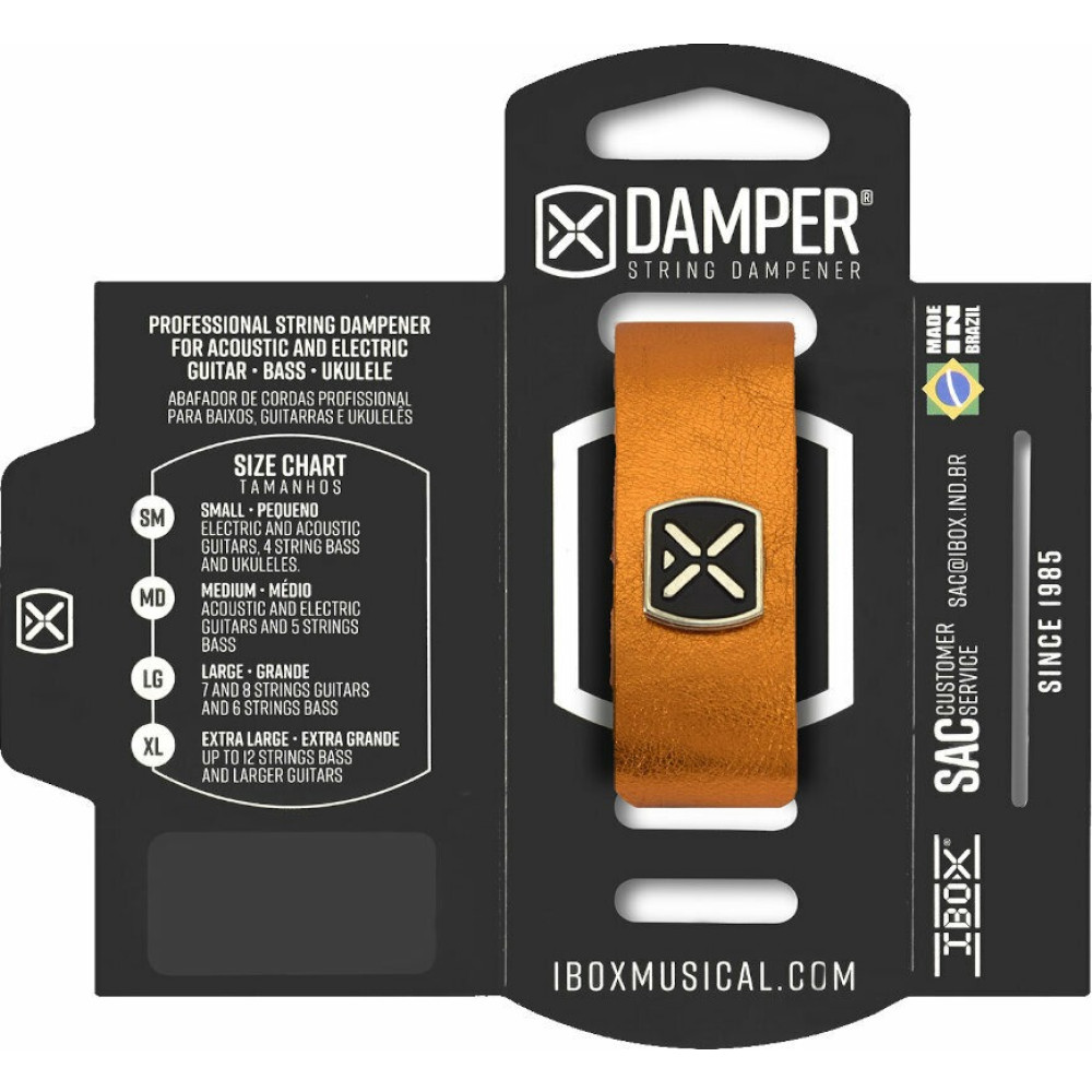 Amortiguador de Cuerdas Ibox Damper Medium Piel Metálica Naranja DMMD03 - Imagen 2