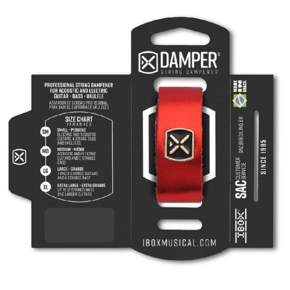Amortiguador de Cuerdas Ibox Damper Medium Piel Metálica Roja DMMD04