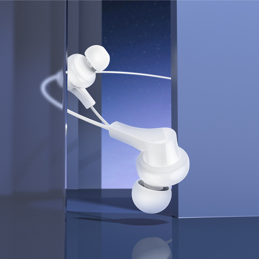 Auriculares Hoco M114 mini jack 3,5mm con micrófono en Blanco - Imagen 3