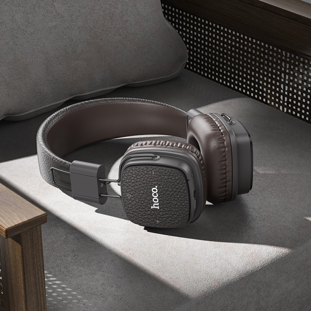 Auriculares Hoco W56 Bluetooth 5.4 plegables, AUX y 28 h de autonomía en Marrón - Imagen 3