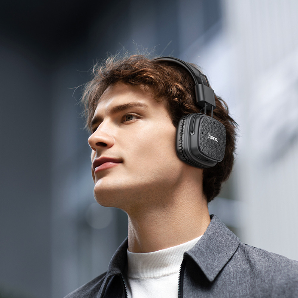 Auriculares Hoco W56 Bluetooth 5.4 plegables, AUX y 28 h de autonomía en Marrón - Imagen 4