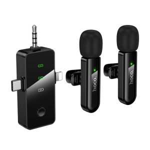 Micrófono Lavalier dual Hoco L20C inalámbrico con DSP y USB-C/Lightning/Jack 3