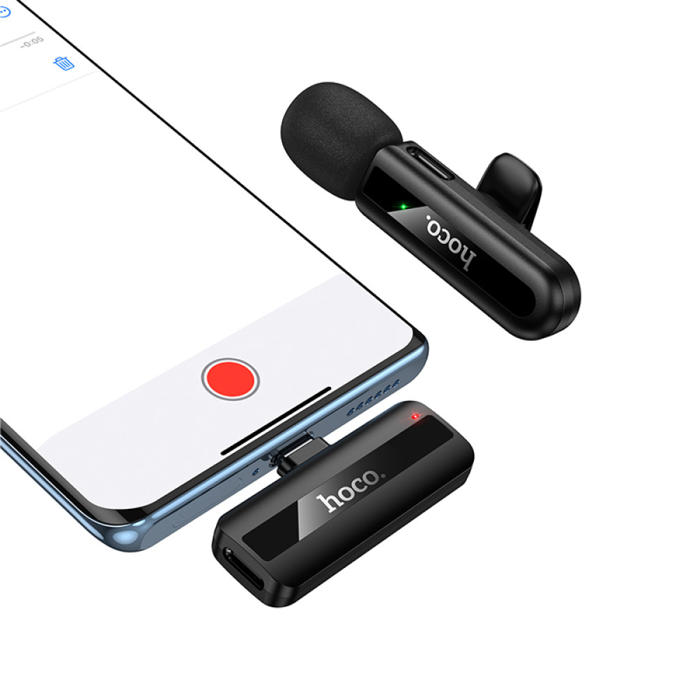 Micrófono Lavalier Hoco L20 inalámbrico con DSP y USB-C - Imagen 2