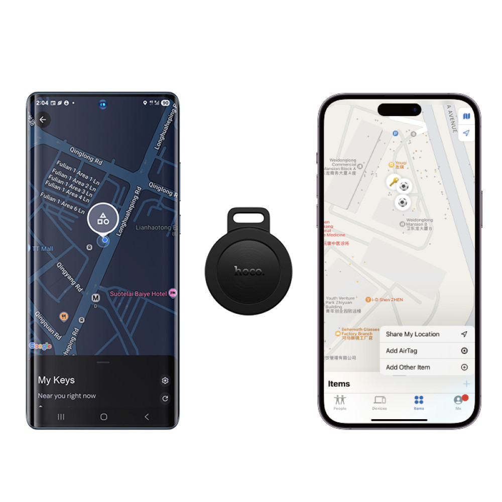Localizador Hoco E101 con Apple Find My y Google Find My Device en Blanco - Imagen 3