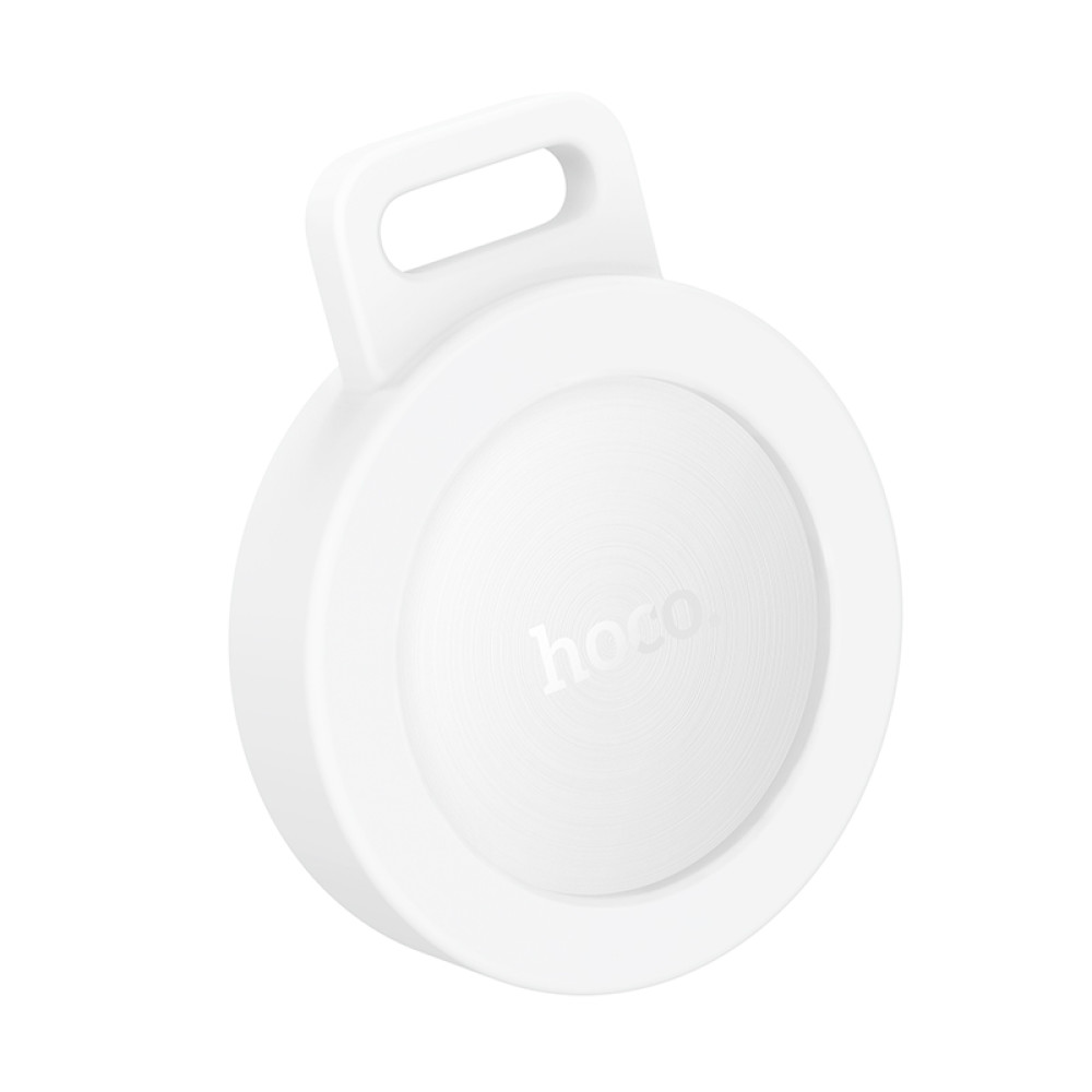Localizador Hoco E101 con Apple Find My y Google Find My Device en Blanco