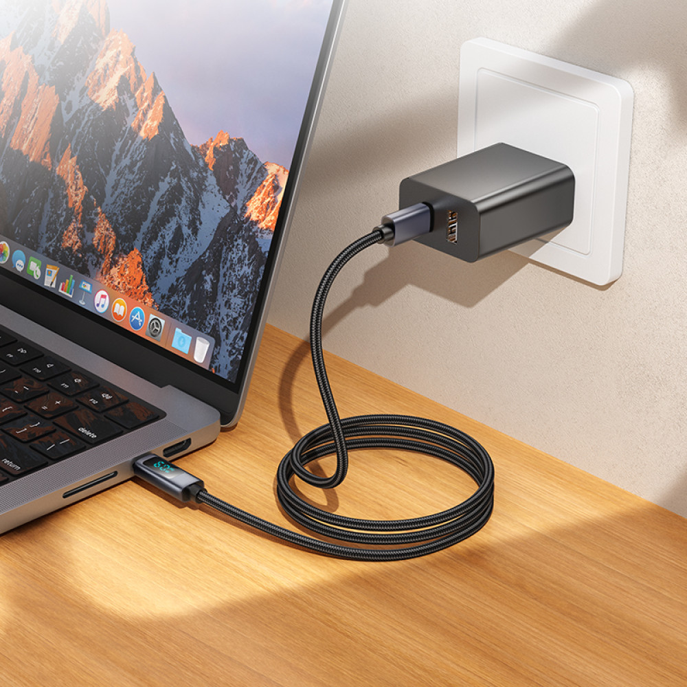 Cable Hoco X112 USB-C - USB-C PD 60W 1m con pantalla LED - Imagen 7