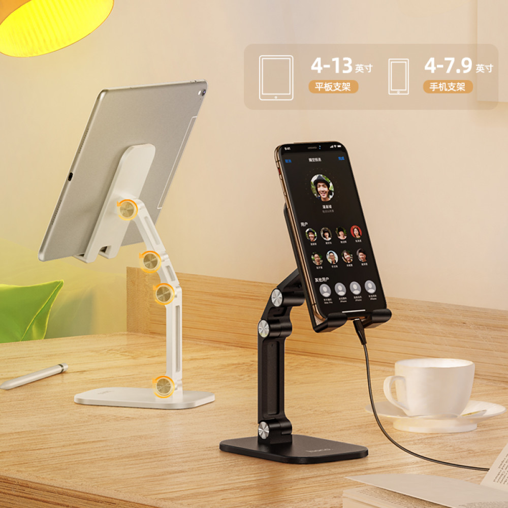 Soporte Hoco PH34 de sobremesa articulado para móvil y tablet hasta 13" en Negro - Imagen 5