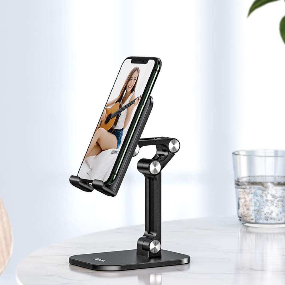 Soporte Hoco PH34 de sobremesa articulado para móvil y tablet hasta 13" en Negro - Imagen 6
