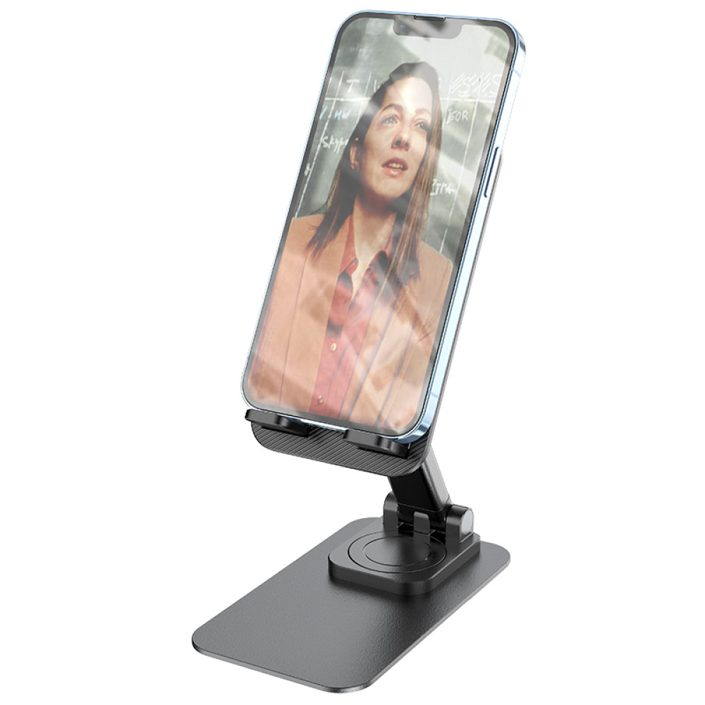 Soporte Hoco PH50 de sobremesa plegable y giratorio para móvil hasta 7" en Negro - Imagen 2