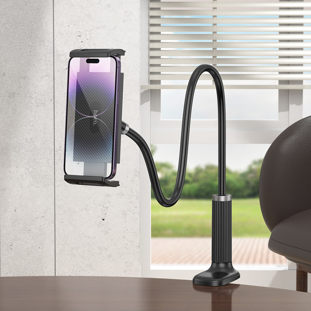 Soporte Hoco HD10 con brazo flexible para móvil y tablet hasta 13" en Negro - Imagen 5